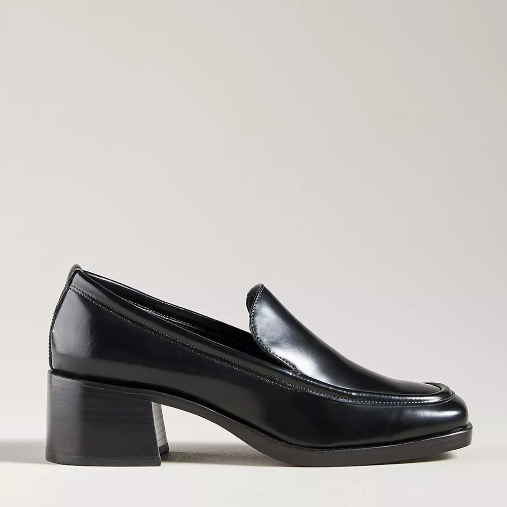 Reformation Designer Black Noah Heeled Loafers Women’s Size 10.5